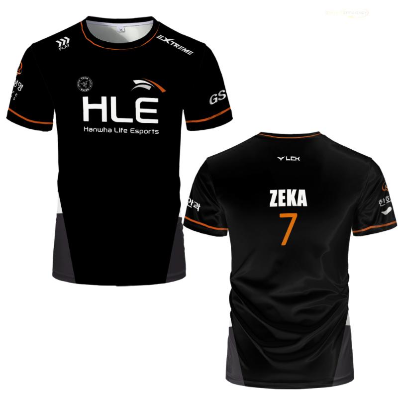 2024 Nový HLE E-sports Club Podpora Oblečení League Of Legends HLE Bílá Černá Pánská trička Uniform ESports Contest Team