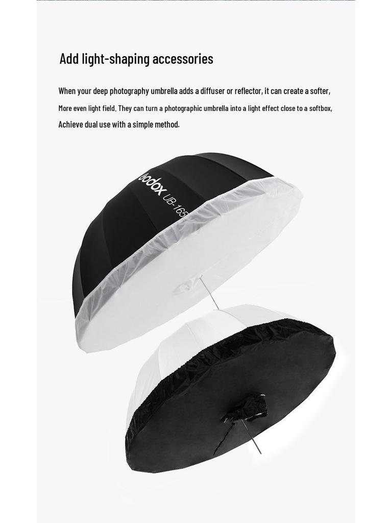 Godox UB Parabolic Reflector Umbrella: Large, Portable, Multifunctional Light for Studio and Outdoor Photography.