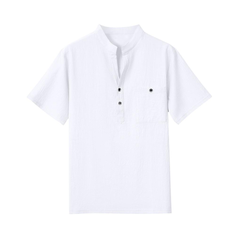 Summer Men With Lapel Short-sleeved T-shirt Men