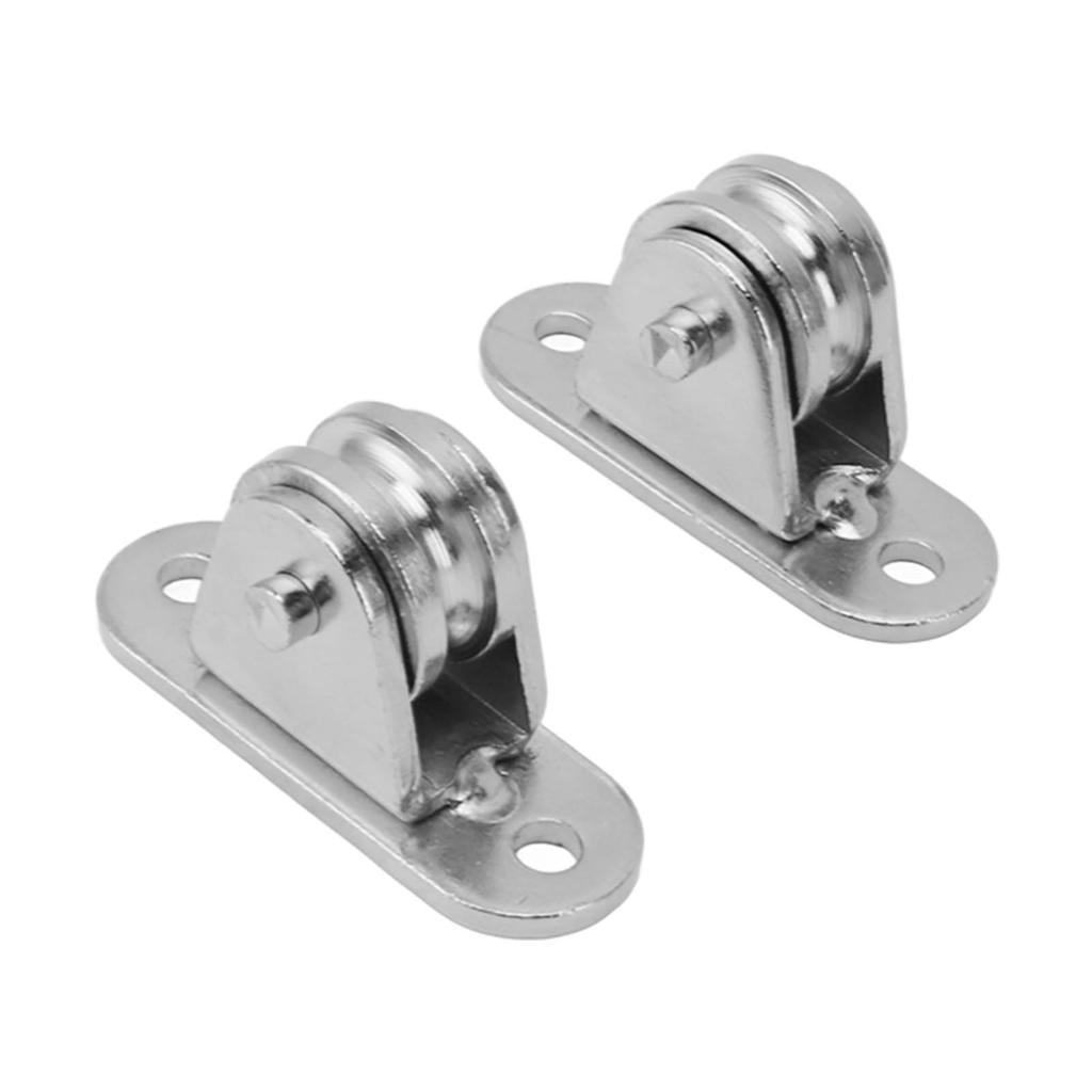 Small Pulley Block Stainless Steel Silent Pulley Roller Wall Mounted Fixed Pulley for DIY Equipment Wire Rope Rail