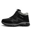Leather Men Boots Winter with Fur Warm Snow Winter Work Casual Shoes Sneakers High Top Ankle Boots