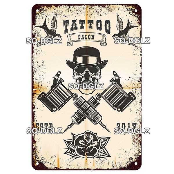 [SQ-DGLZ] Tattoo Styles Metal Sign Vintage Plaque Tin Sign Plate Wall Decor For Bar Club Man Cave Art Painting Travel Poster