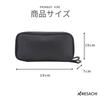 ARESACHI Double Zipper Cosmetic Compact x Pouch, Small, (Black Black)