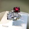 Prinzessin Quadratring Pink Zirkonium Imitation Mousseau Diamantschliff Ring für Frauen