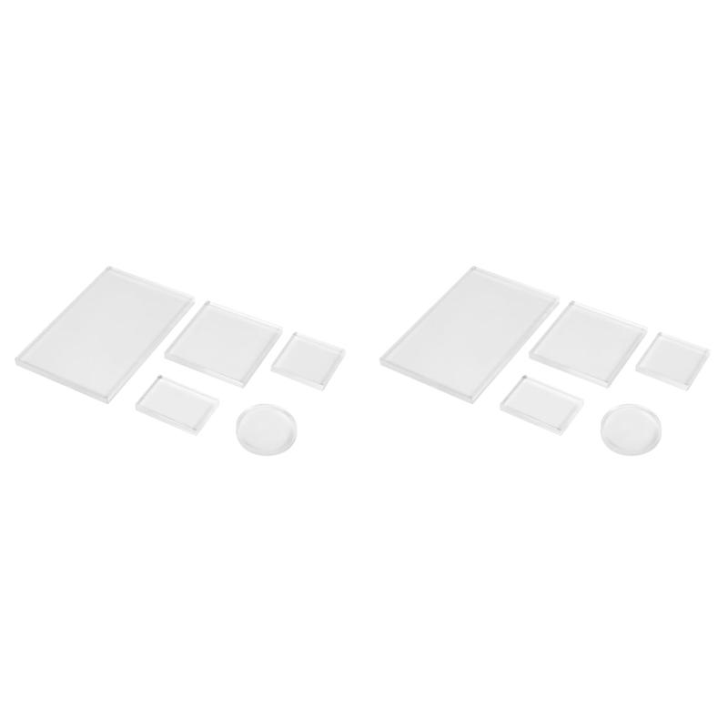 

ABGR-10Pc Clear Stamp Acrylic Block Set For Transparent Acrylic Stamp Pad DIY Scrapbooking Clear Acrylic Display Riser Stands прозрачный