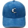 Snake wrap moon embroidery baseball cap washed retro dad hat personality hip hop men's and women's casual hat tide