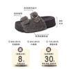 Fashion versatile retro style buckle one-word fluffy slippers women's 2025 autumn and winter new outer wear home open-toed cotton shoes