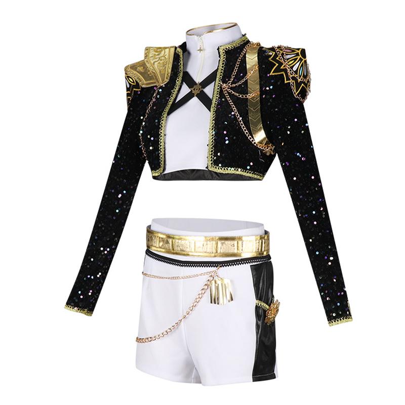 Rumi Cosplay Costume Anime Teenager Adult Girls K-POP Cosplay Outfit Halloween Women Kpop Golden Black