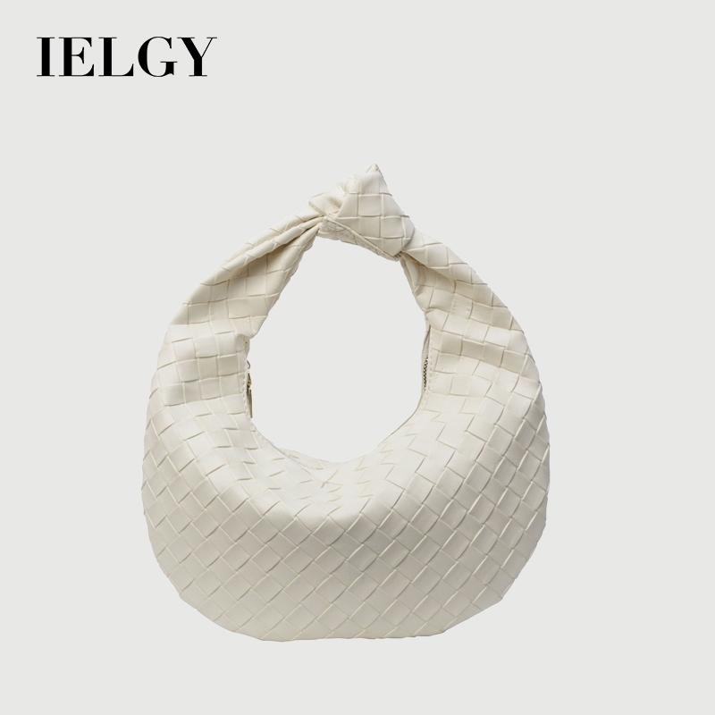 IELGY Hand-Woven Bag All-Match Underarm Bag One-Shoulder Portable Dumpling Bag