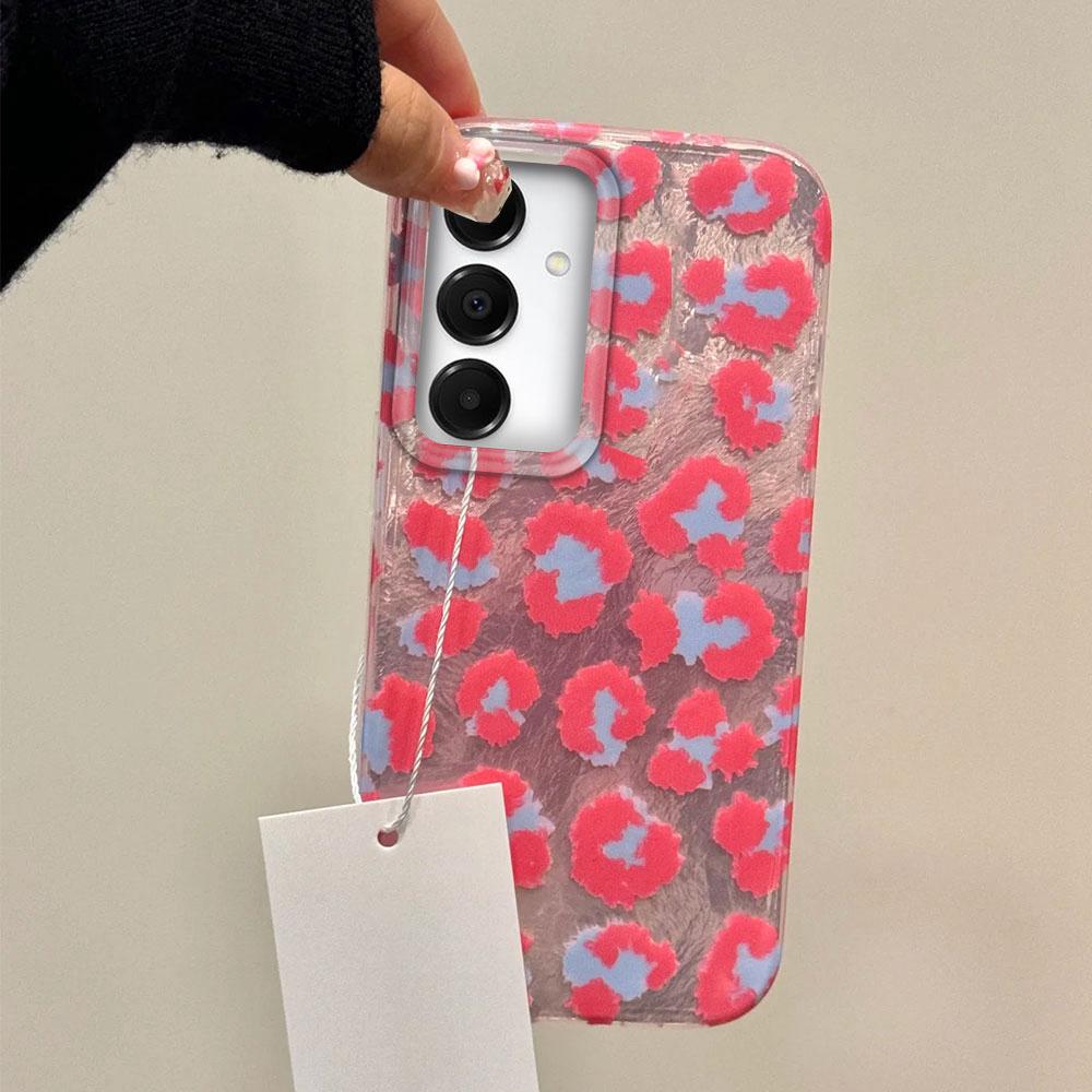 Růžový leopardí vzor dámský kryt na telefon pro Samsung Galaxy A55 A07 A17 A56 A36 A26 A16 A53 A06 A14 A24 A34 A54 A15 A25 A35 A12