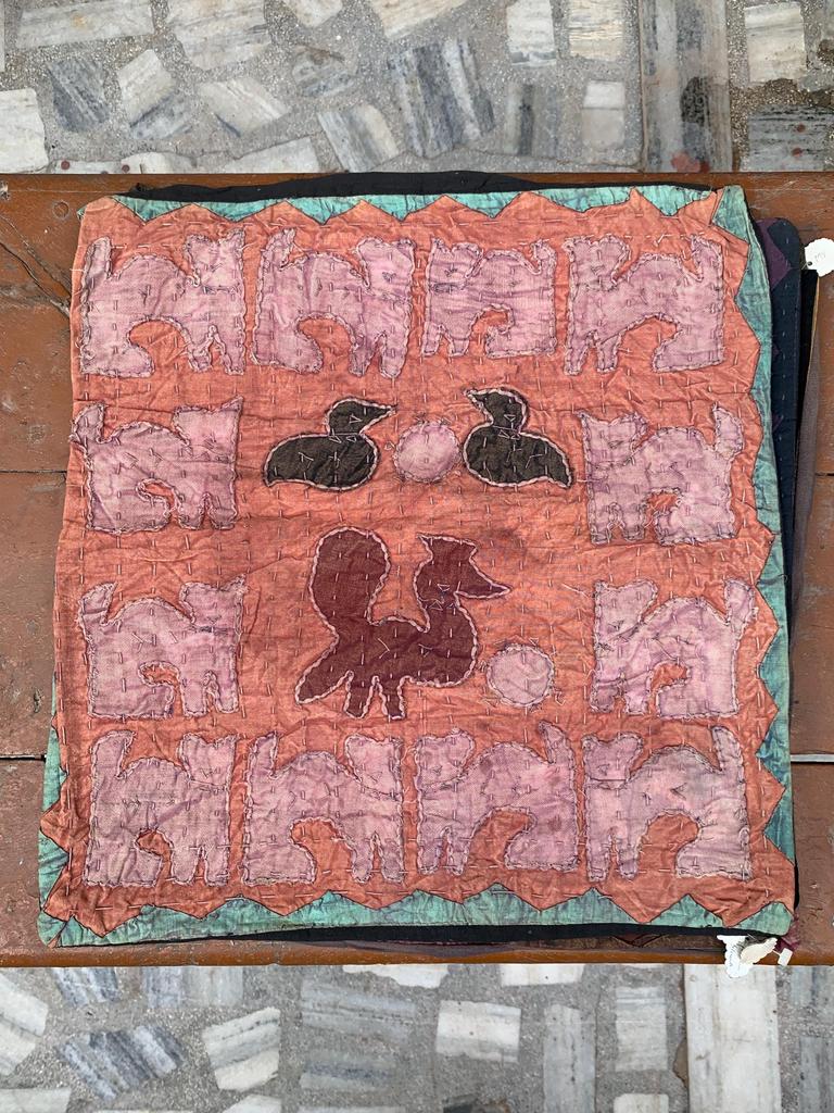 Hand Embroidered Cotton Pillow Cover: Bohemian Decorative Cushion 40