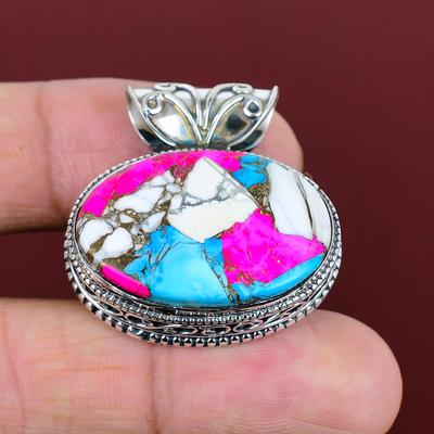 Cotton Candy Turquoise Pendant Vintage Pendant Gemstone Jewelry 925 Sterling Silver Pendant Handmade Pendant Gifts for Him Brand New Pendant