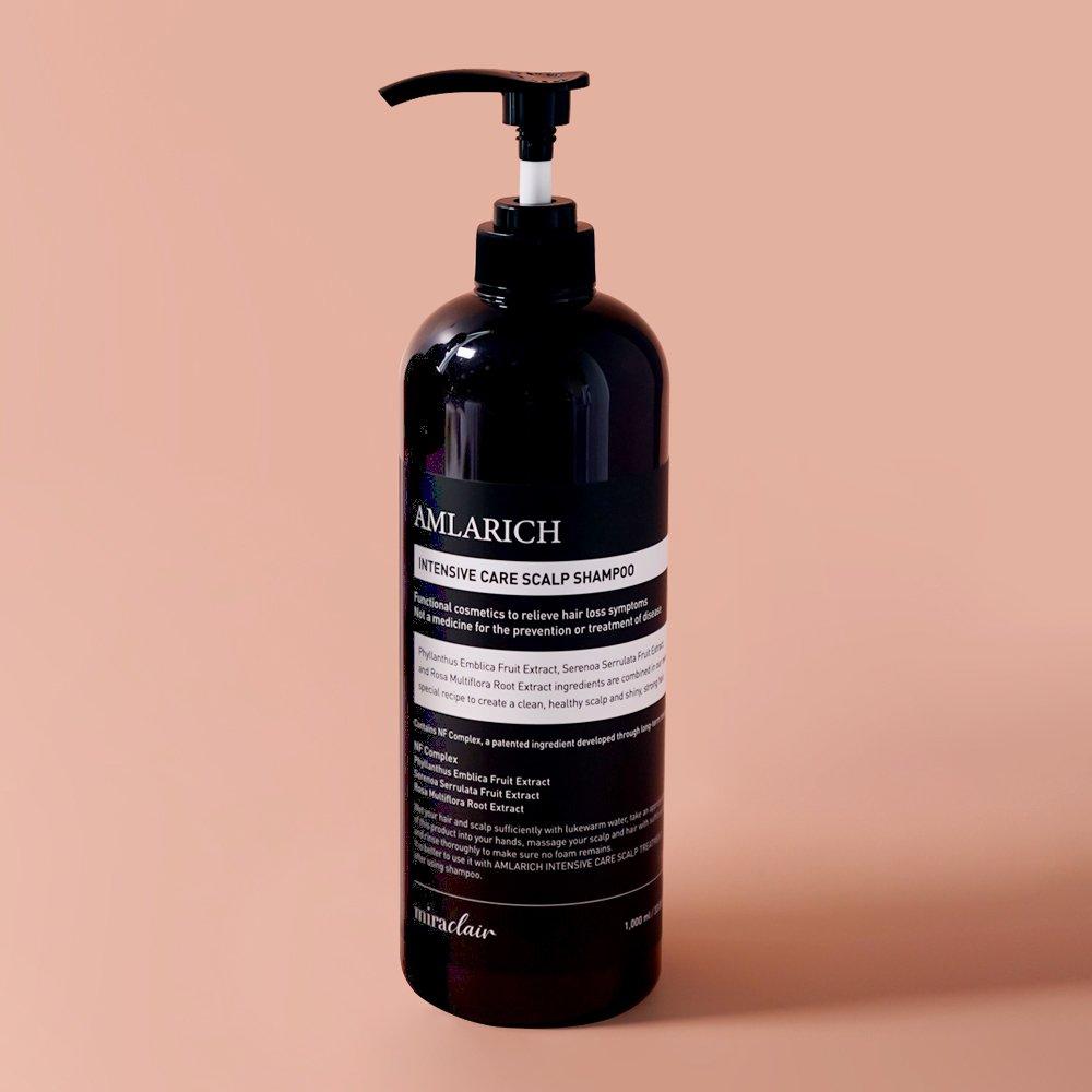 Shampoo for hair loss relief from oily scalp, intensive scalp care, large capacity Amlarich, men's and women's scalp care, 1000ml