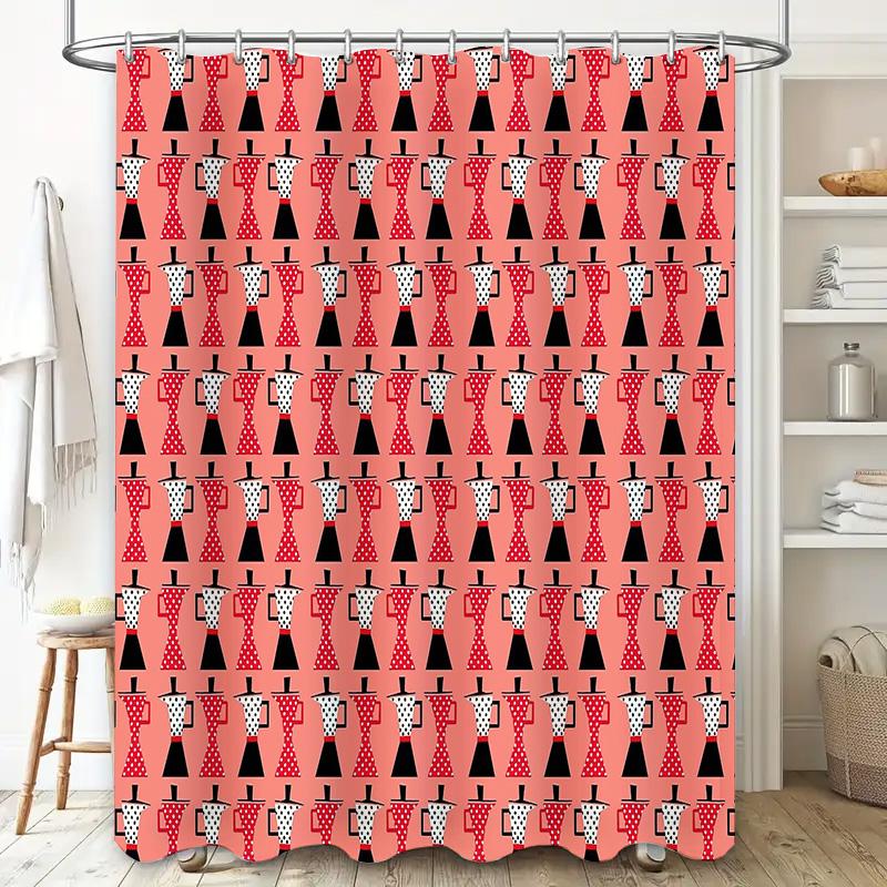 Shower Curtain Floral Vintage Patterned Bathroom Decor Farmhouse Rustic Washable Waterproof Fabric Backdrop