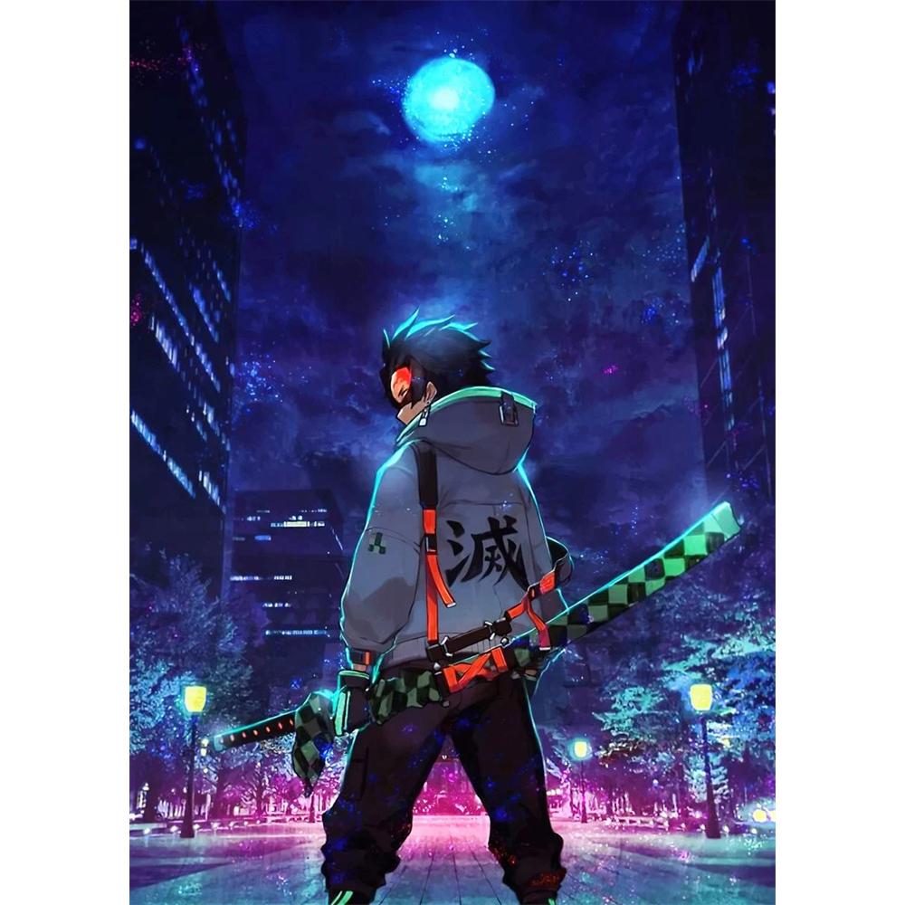 Demon Slayer Diamond Painting Ful Square Round Drills Anime Rick Mosaic Picture DIY Art Home Decoration 5D New