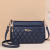 New large-capacity artificial leather embroidery thread shoulder messenger women's bag