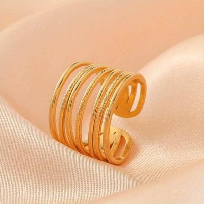 1Pc Stylish and Simple Opening Adjustable Wide Version Simple Titanium Steel Ring