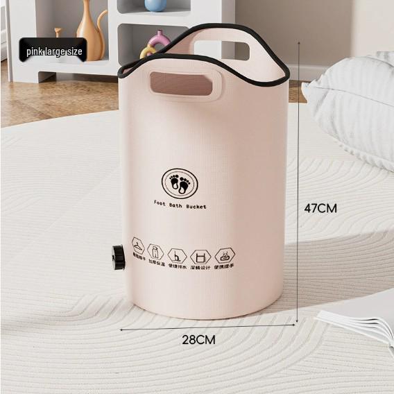 

Upgraded Multifunctional Foldable Foot Bath and Wash Bag with Steaming, Soaking, and Dirty Clothes Basket Features Small without Drainage