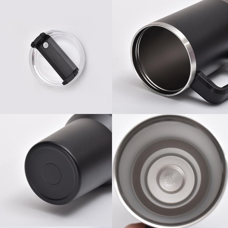 Thermos Mug 40 Oz Tumbler with Handle Straw Cup Drinkware Stainless Steel Mug Coffee Cup Thermal Travel in-car Thermos Bottle