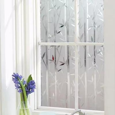 Bambus Milchglas Fenster Sichtschutzfolie Statische Haftung Vinyl 3D Glasaufkleber Anti UV Hitzekontrolle Fensteraufkleber für Zuhause Büro