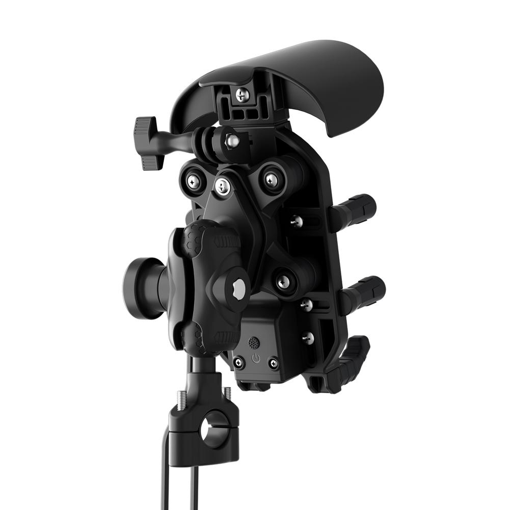 Motorcycle Phone Holder 15W Wireless Charging Shockproof Bike Cellphone Support Anti-Theft Motorbike Phone Bracket Waterproof