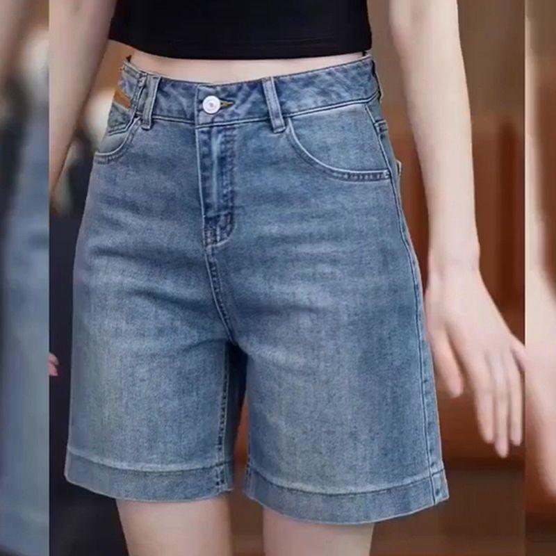 

Women s High-Waisted Loose Denim Shorts - Summer 2026 Collection 26 for 80-90 lbs