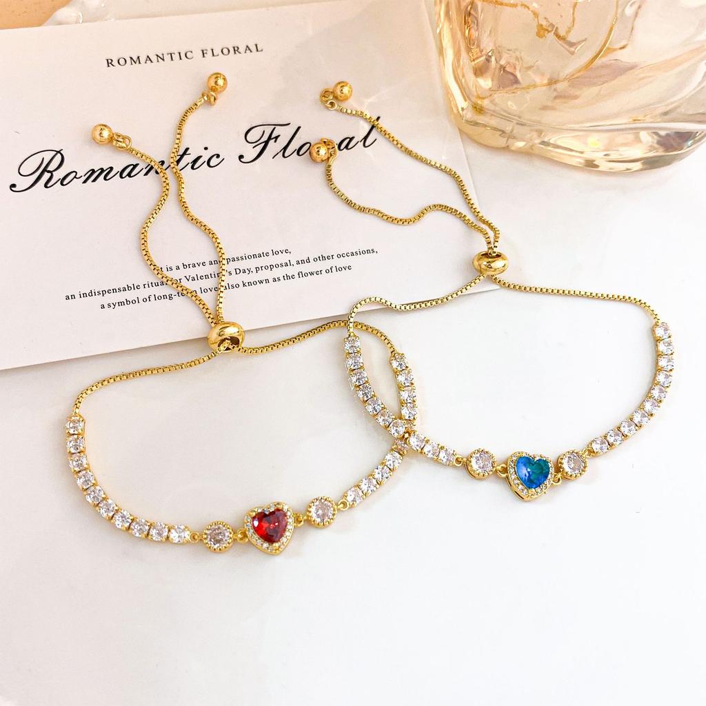 Bracelet Colorful Love Zircon Bracelet Light Luxury High-end Pull-out Bead Adjustable Bracelet Exquisite and Versatile Girlfriend Model