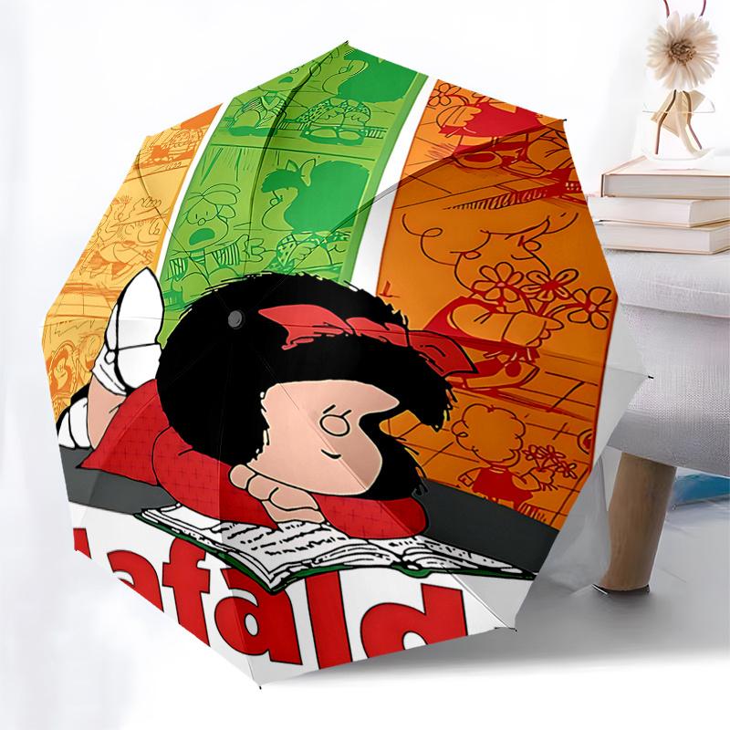 Mafalda's Umbrella: Automatic Opening & Closing, Foldable Design, 8-Rib Iron Frame, Outdoor Use, Perfect Gift for Fans and Travelers0104151a