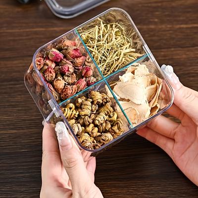 Square Compartmentalized Sealing Jar with Lid, Perfect Christmas Gift, Kitchen Organization,Square Container, Foodsafe Material