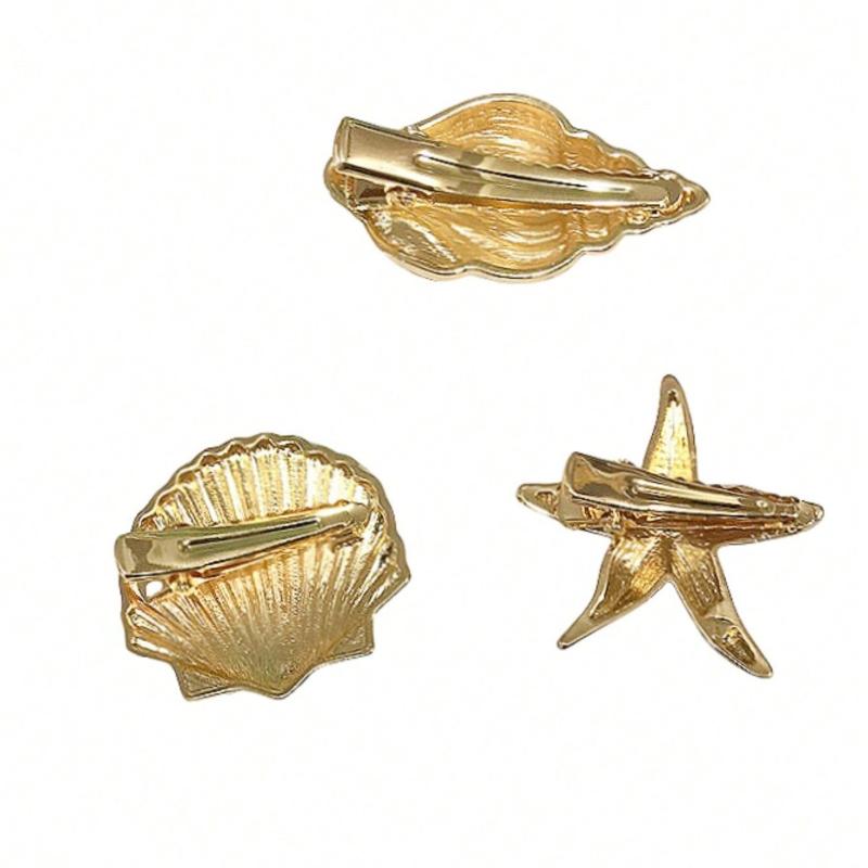 1/3Pcs Trendy Shell Starfish Hair Clips Y2K Vacation Style Hairpins Women Girls Metal Side Bangs Clips Hair Accessories Gifts