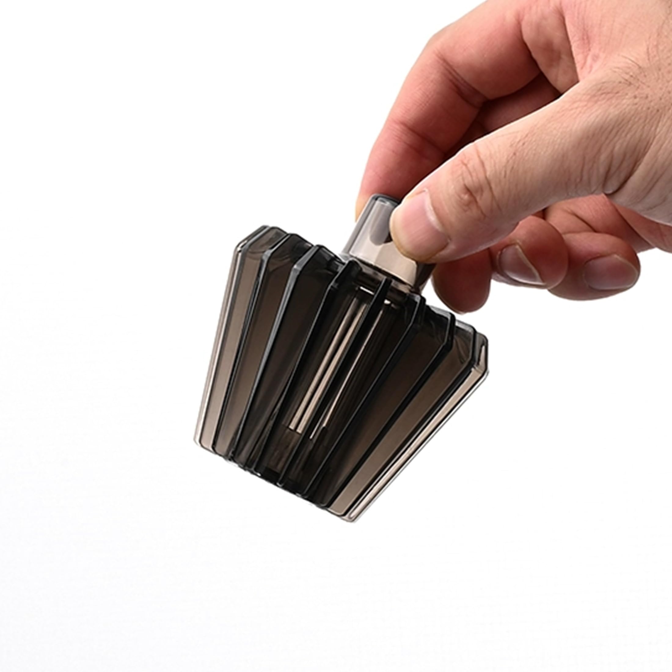 

BERGBUCH Flat Bottom Rinse Assist Tool 1021 (New Clear Black) for Wave Dripper Coffee Filter Paper, Made with High-Performance Tritan Resin, Flat