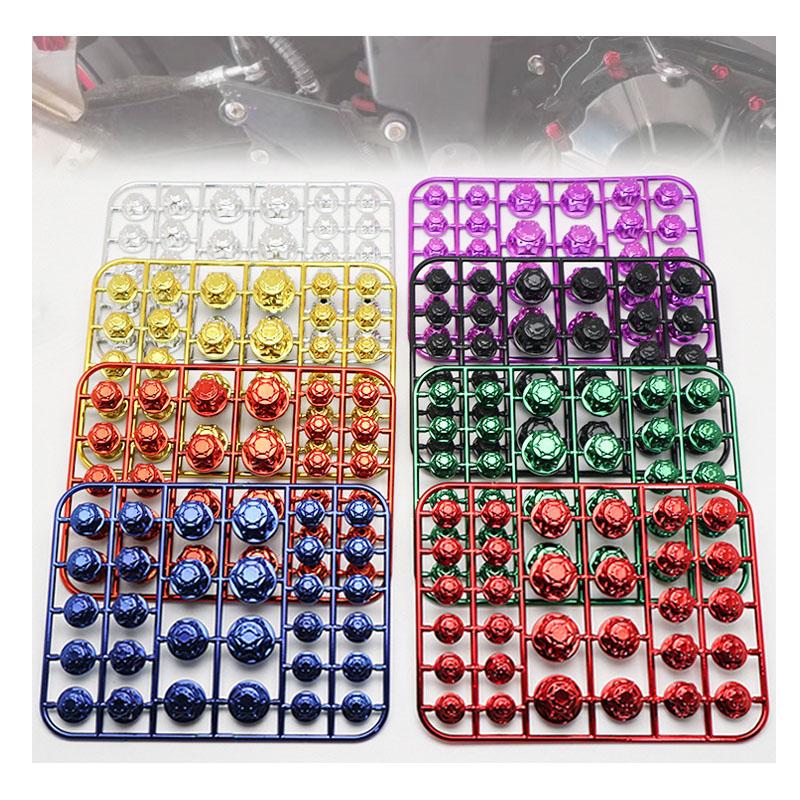 30 Stück/Set Motorrad Schraubenkappen Abdeckung Kopf Körper Dekorativ Motor Mutter Bolzen Kappen Für Yamaha Kawasaki Honda Auto Fahrrad Zubehör