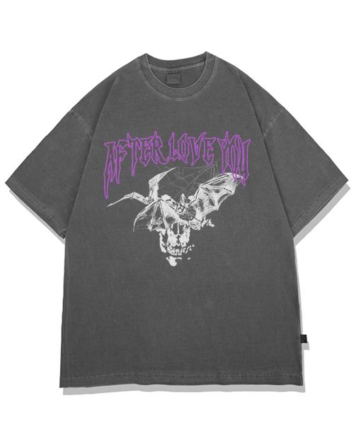 REBRENNER Dtg After Loving Pigment Oversized Short Sleeve T-Shirt Charcoal