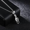 Hip Hop Rock Music Notation Pendant Necklace For Men Gold Color Stainless Steel Box Chain Ins Fashion Simple Women Jewerly Gifts