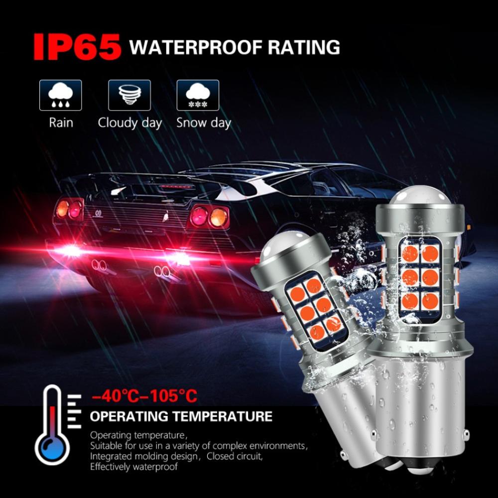 Ultra Bright LED Brake Light Bulbs 1156 1157 7440 7443 - Car Red Stop Light with 360° Illumination for Safe Night Driving