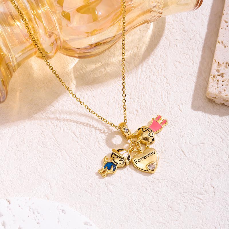 Trendy European & American Pendant Necklace with Camera, Lipstick, Bear, Airplane & High Heels Charms