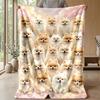 Plaid Paws Pattern Theme blanket Lightweight Warm Flannel Blanket Decorative Throw Blanket for Home Decoration