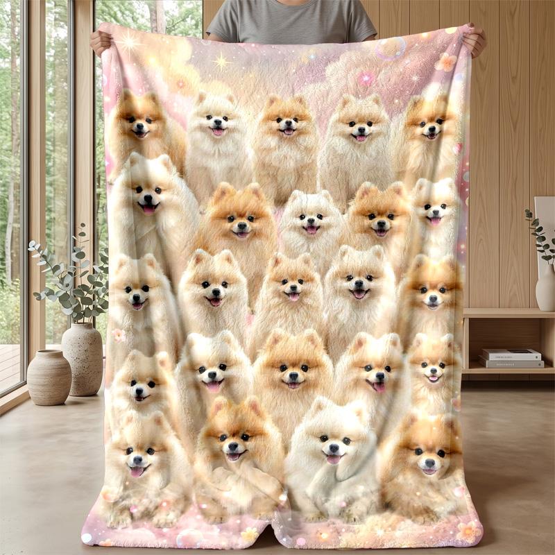 Plaid Paws Pattern Theme blanket Lightweight Warm Flannel Blanket Decorative Throw Blanket for Home Decoration