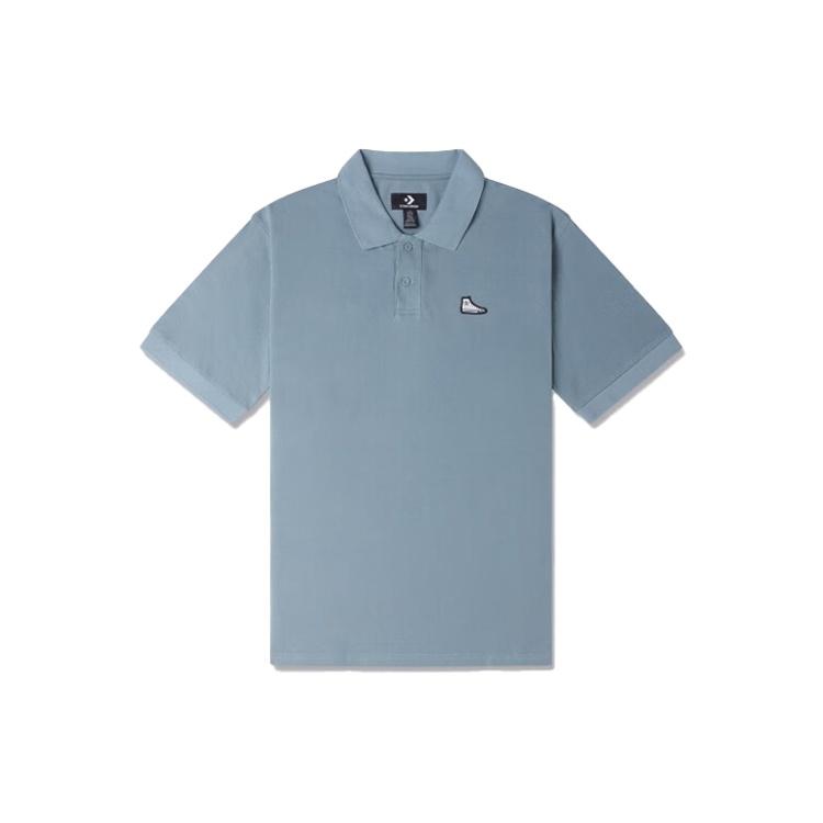 Converse Shoe Patch Polo Shirt Asia Sizing Light Blue Men s 10024739-A03 XL