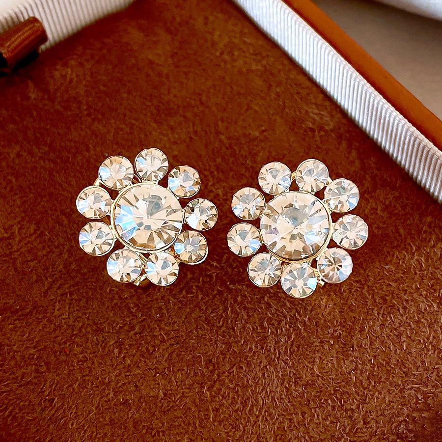 Серьги-гвоздики с цветами, инкрустированными бриллиантами, из настоящего 14-каратного золота, покрытые гальваническим методом, европейские и американские серьги для женщин