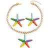 European-American Starfish Necklace & Earring Set: High-End Clavicle Chain, Light Luxury Vacation Style for Women.