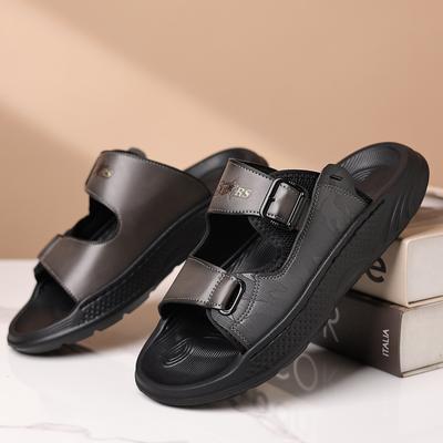Männlich Bequem Halbschlepp Geeignet Outdoor-Bekleidung Sommer Flats Herren Bequeme Sandalen mit Verstellbarem Schnallenriemen Hausschuhe