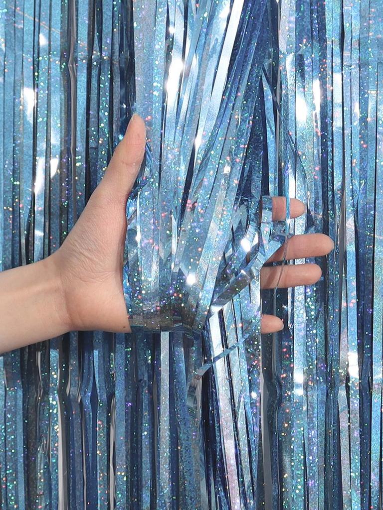 Laser Rain Curtain Tassels & Balloons for Kids' First Birthday Party Decor