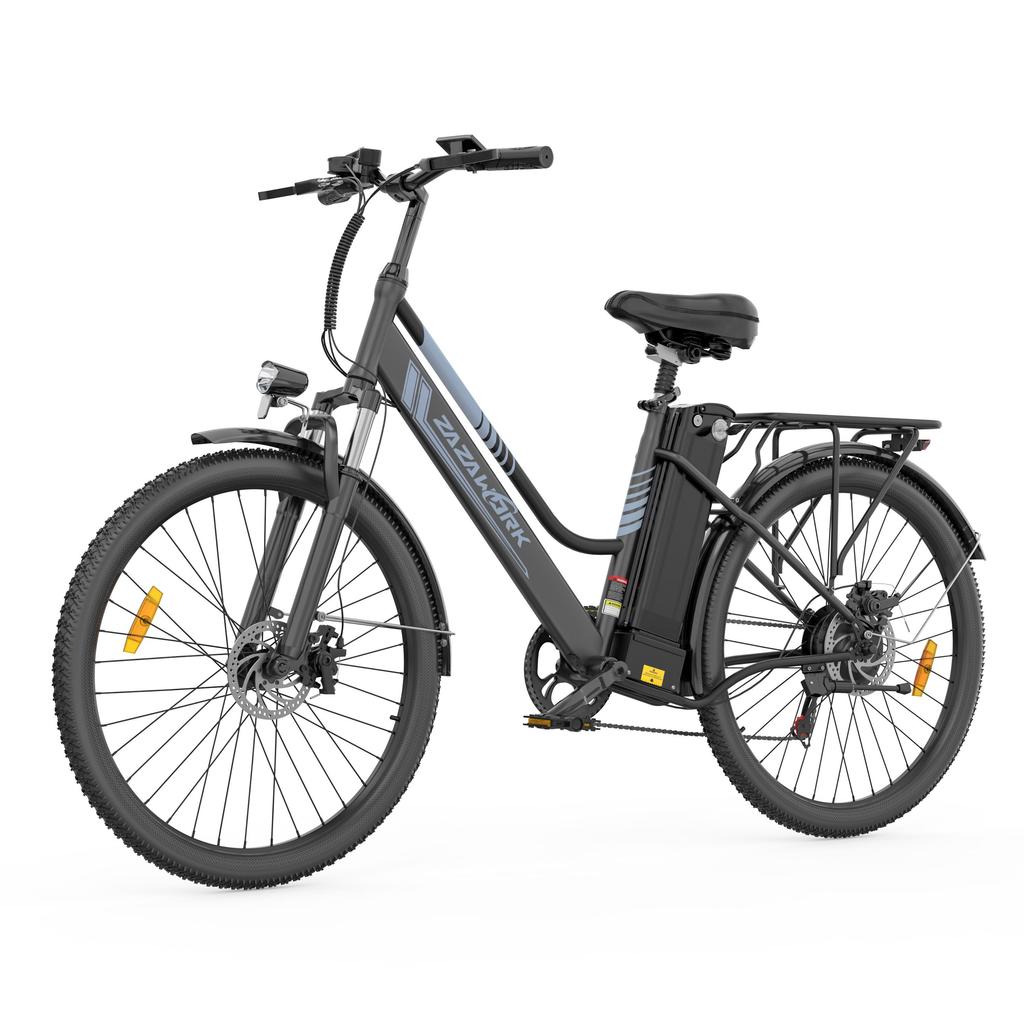 ZAZAWORK C26 Pro Urban Electric Bicycle 250W Motor 36V20Ah Battery 26 Inch Wide Tires 25KM/H Speed 120KM Range E-Bike With Two Seat