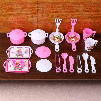 Mini Tableware Kitchenware Set Dollhouse Simulation Pot Tray Cup Set Doll Home Kitchen Decoration Pretend Play Toys Kid Gifts