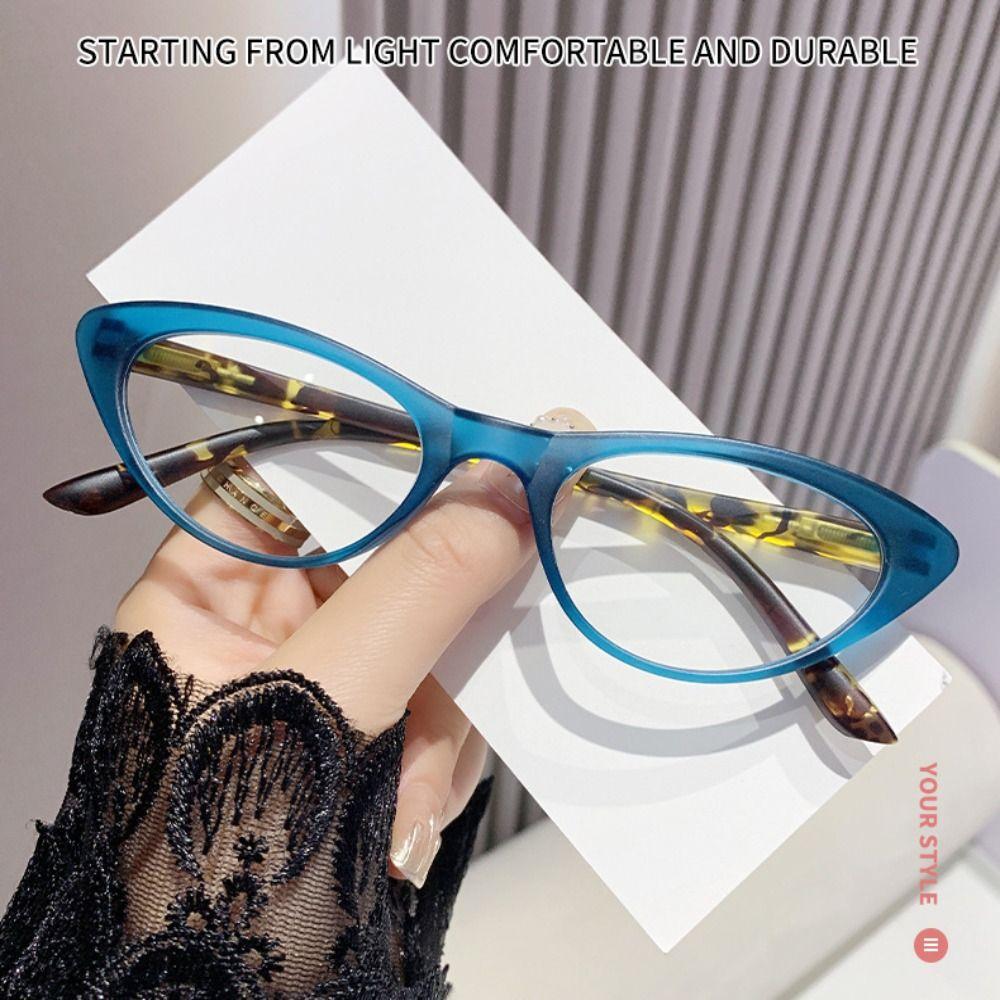 New Fashion Anti Blue Light Glasses Ultra Light Women Men Cat Eye Glasses Small Frame Leopard Color Reading Eyewear