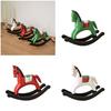 Wooden Rocking Horse Statues Decorative Animal Statue Sculptures Ornament for Office Home Table Centerpieces Gift