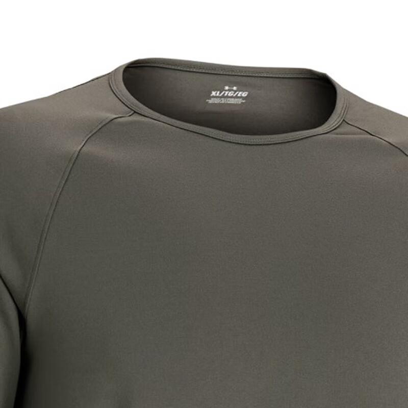 Under Armour Solid Color Training Sports Casual Crew Neck Long Sleeve Raglan T-Shirt Men Tops Olive-Green 1378989-200