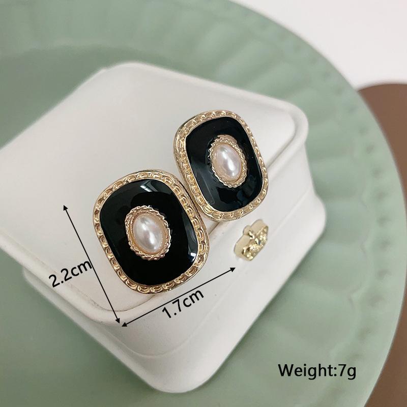 Black Hanging Long Earrings for Women Triangle Square Statement Drop Earrings 2025 boucle oreille femme Fashion Jewelry