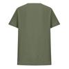 Top Camiseta Feminina Manga Curta Botões Gola V Algodão e Linho